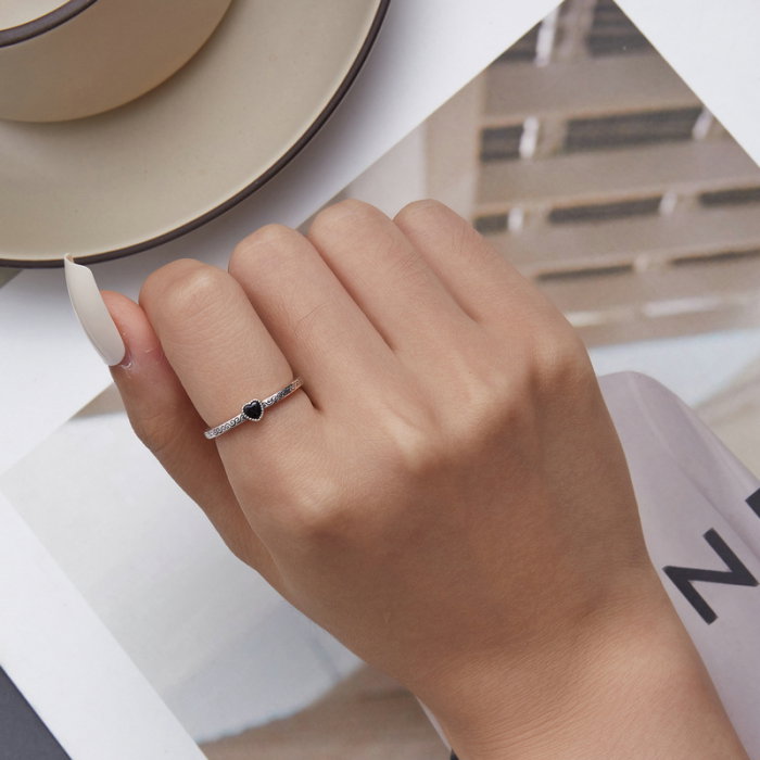 Inel argint reglabil elegant cu inimioare [7]