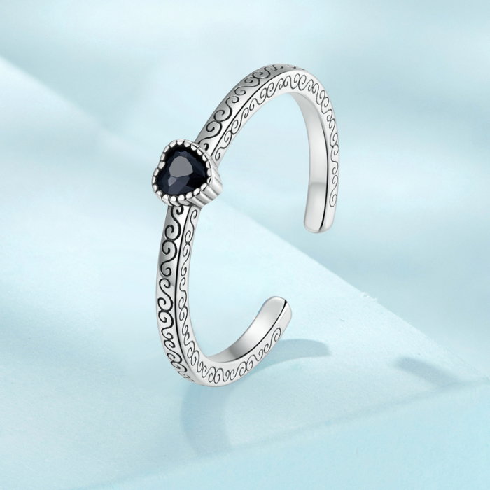 Inel argint reglabil elegant cu inimioare [2]