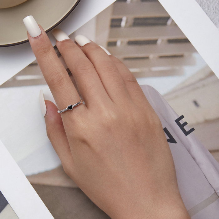 Inel argint reglabil elegant cu inimioare [6]