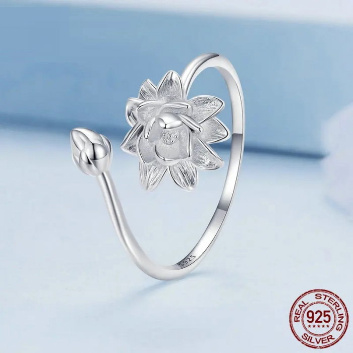 Inel argint reglabil floare de lotus [3]