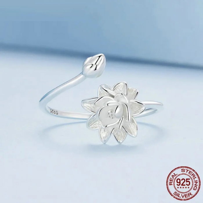 Inel argint reglabil floare de lotus [5]