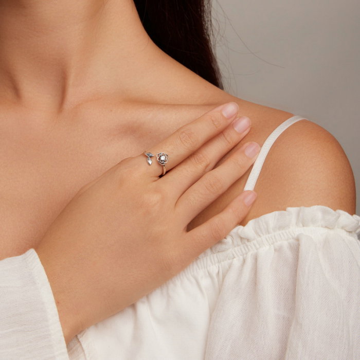 Inel argint reglabil floare de lotus [5]