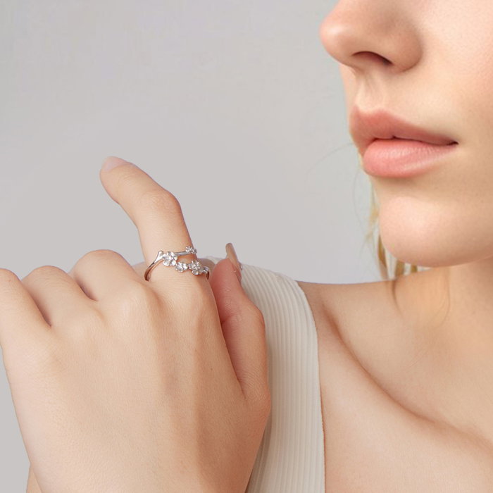 Inel argint reglabil floare de prun [3]