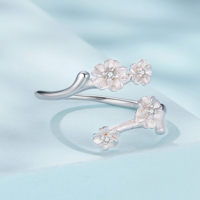 Inel argint reglabil floare de prun [7]