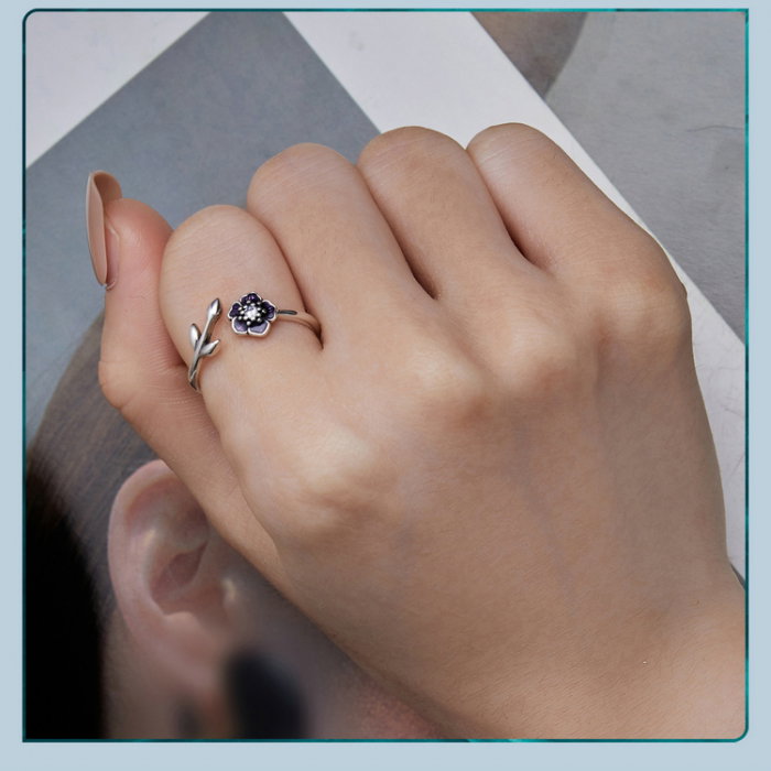 Inel argint reglabil floral [14]