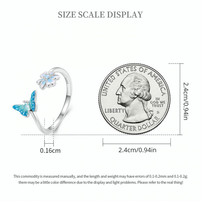 Inel argint reglabil fluture [11]