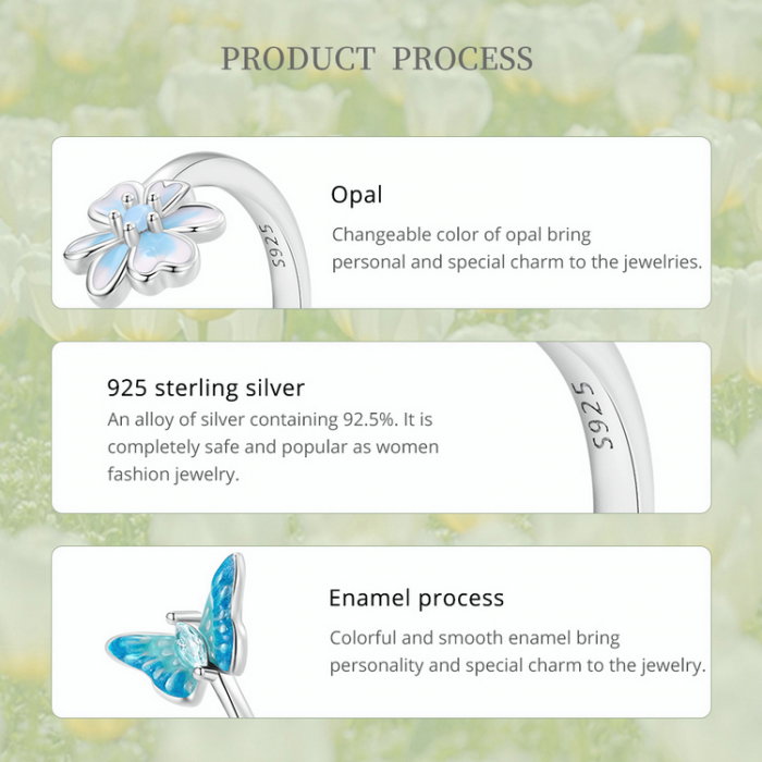 Inel argint reglabil fluture [12]