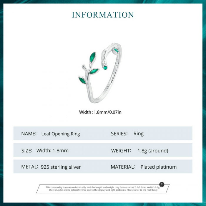 Inel argint reglabil frunze [10]