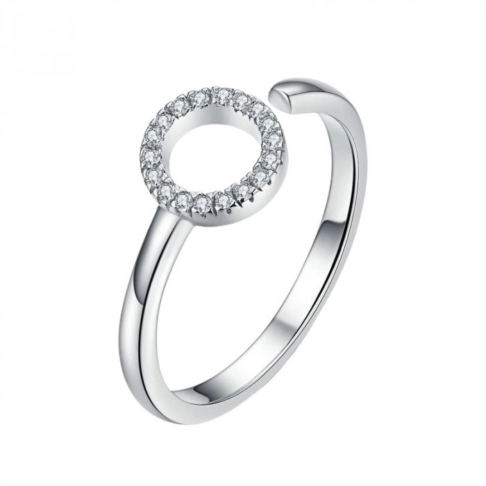 Inel argint reglabil geometric placat cu rodiu [1]