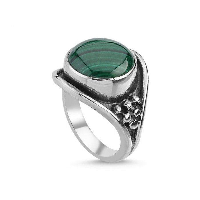 Inel argint reglabil handmade cu malachit [1]