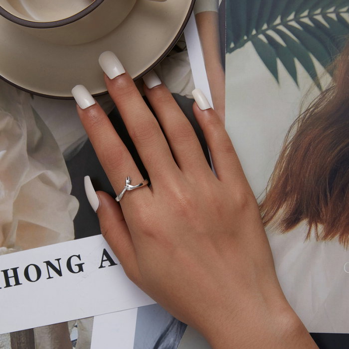 Inel argint reglabil Imbratisare [5]