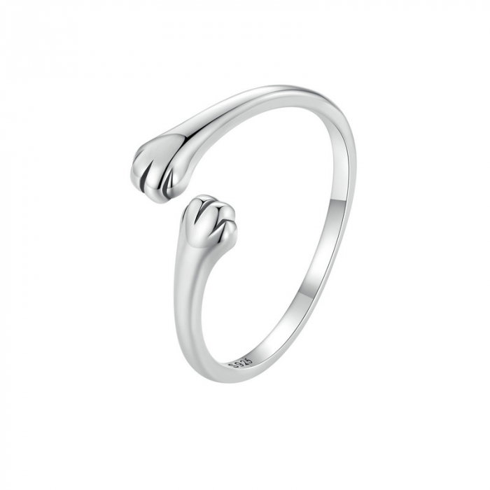 Inel argint reglabil imbratisare de pisica [1]