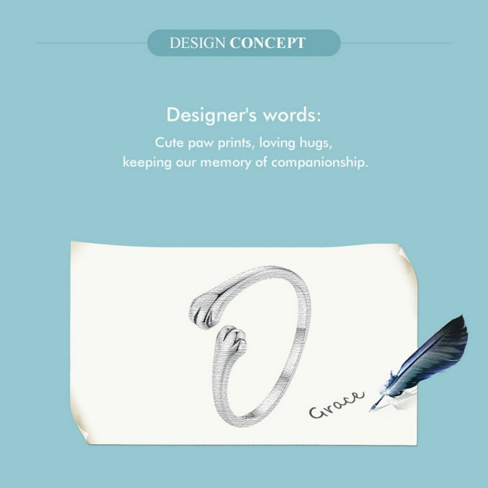 Inel argint reglabil imbratisare de pisica [9]