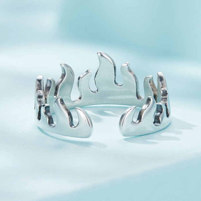 Inel argint reglabil in flacari [7]