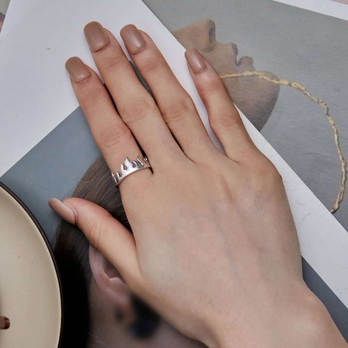 Inel argint reglabil in flacari [6]