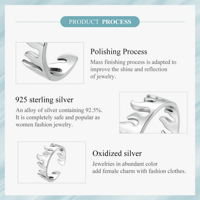 Inel argint reglabil in flacari [11]