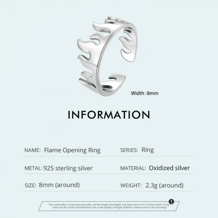 Inel argint reglabil in flacari [9]