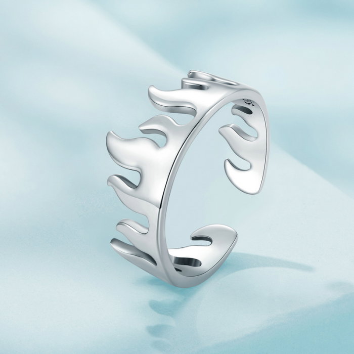 Inel argint reglabil in flacari [3]