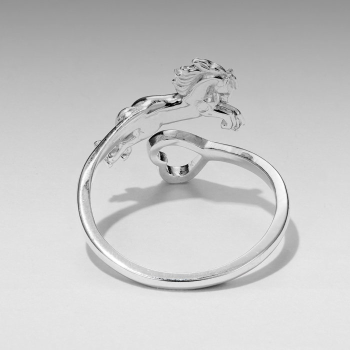 Inel argint reglabil inimioara si calut [7]