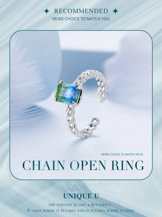 Inel argint reglabil lant si zirconiu turmalina [13]