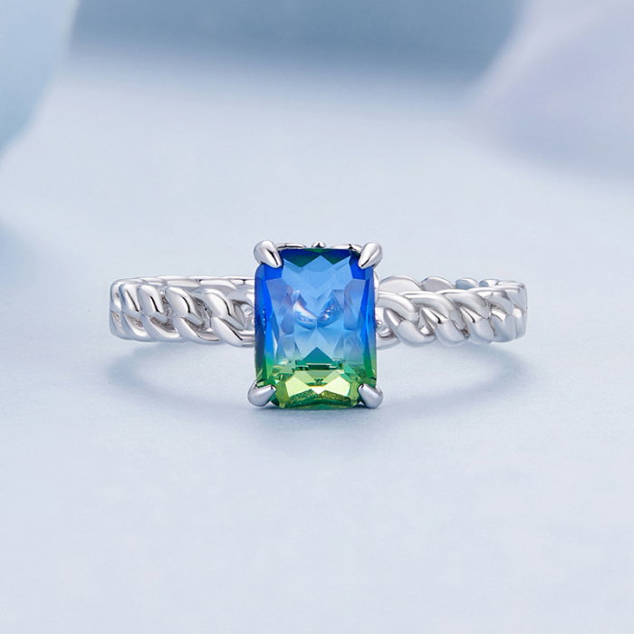 Inel argint reglabil lant si zirconiu turmalina [5]