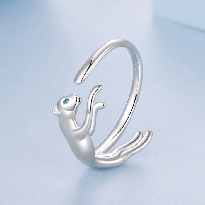 Inel argint reglabil leopard cu Zirconia [3]