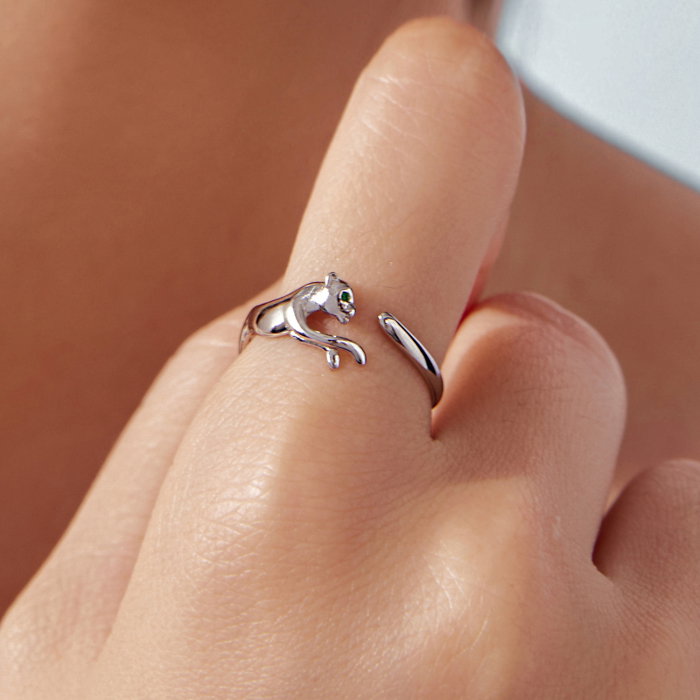 Inel argint reglabil leopard cu Zirconia [2]