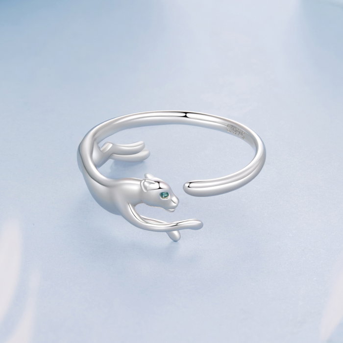 Inel argint reglabil leopard cu Zirconia [5]