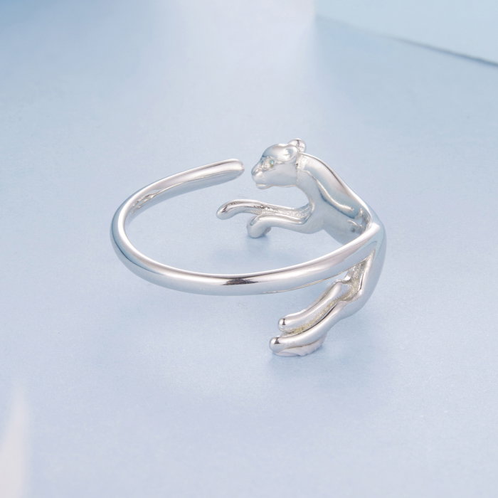 Inel argint reglabil leopard cu Zirconia [7]