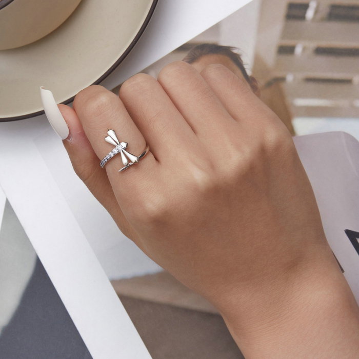 Inel argint reglabil Libelula [4]