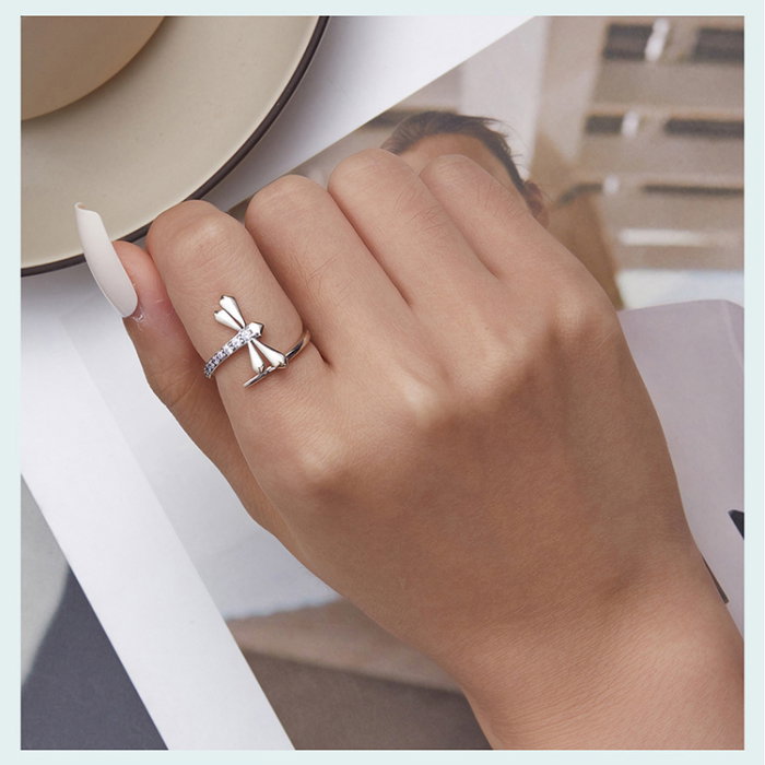 Inel argint reglabil Libelula [8]