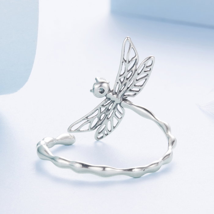 Inel argint reglabil libelula cu Zirconia [7]