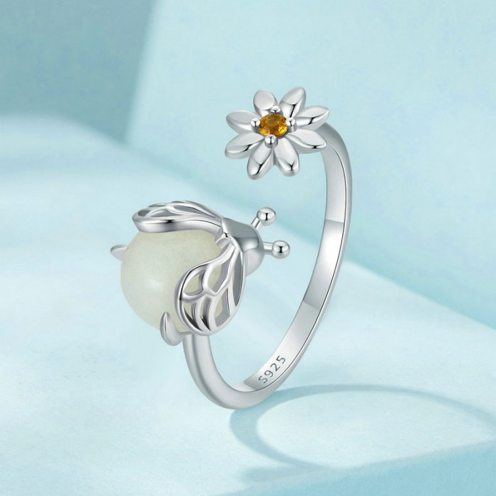 Inel argint reglabil licurici luminos [6]