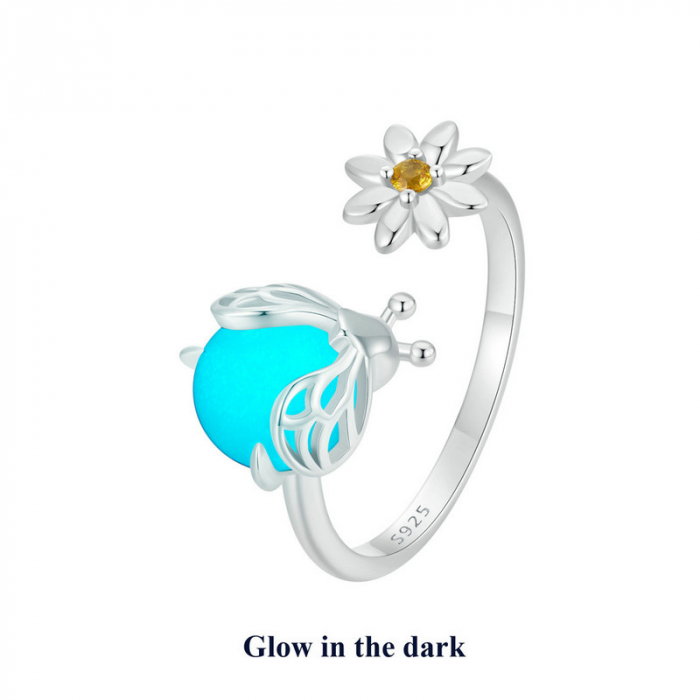 Inel argint reglabil licurici luminos [3]