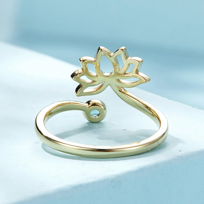 Inel argint reglabil lotus [6]