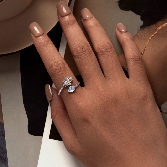 Inel argint reglabil mana norocoasa [2]