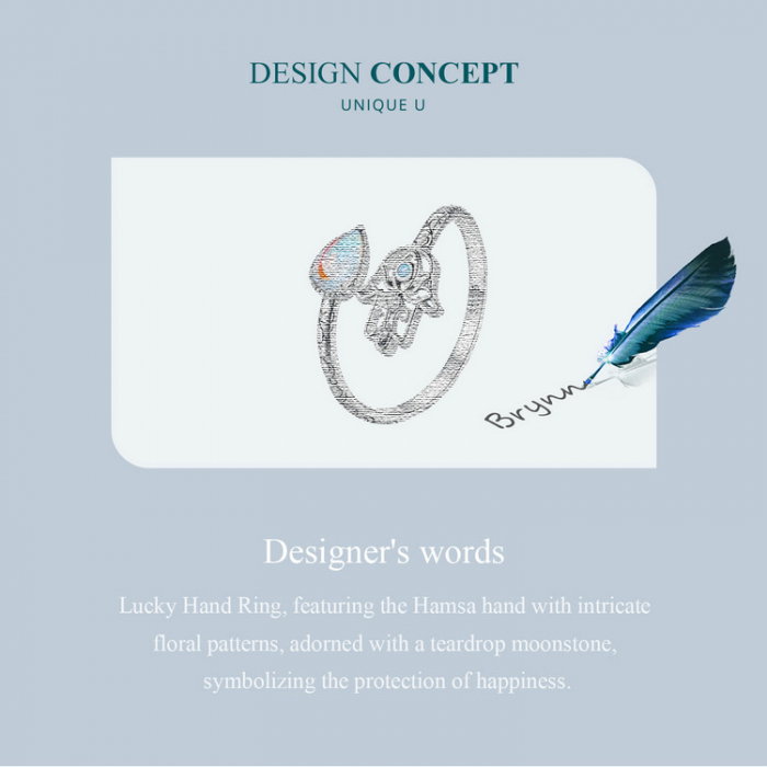 Inel argint reglabil mana norocoasa [9]