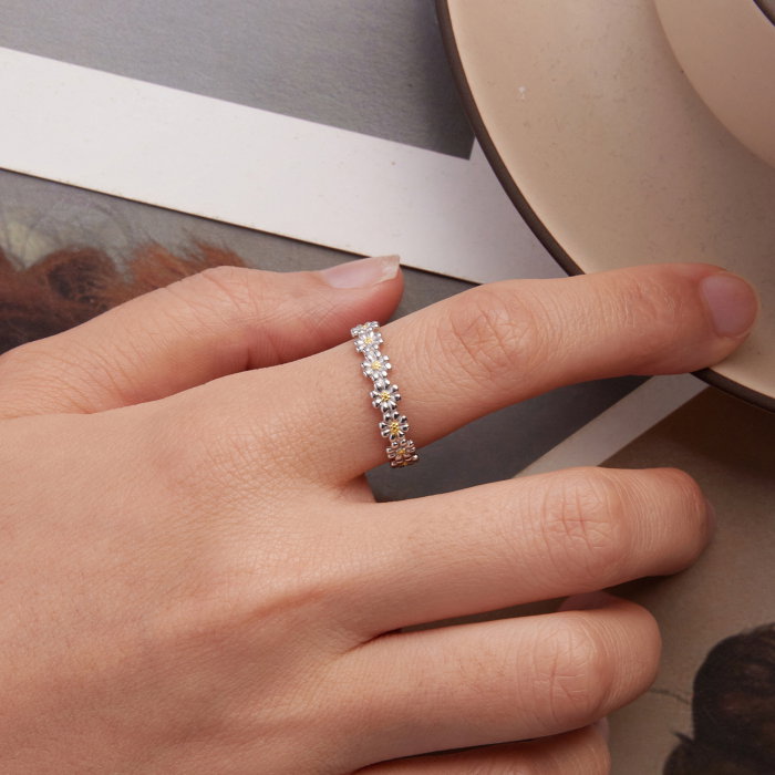 Inel argint reglabil margareta [6]