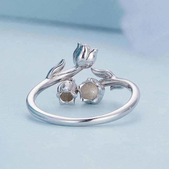 Inel argint reglabil cu flori de margaritar [4]