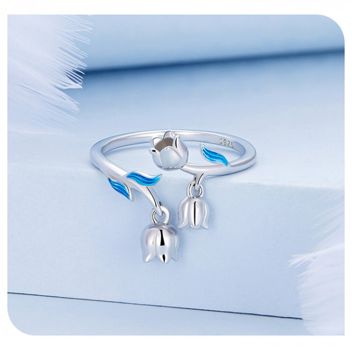 Inel argint reglabil cu flori de margaritar [9]