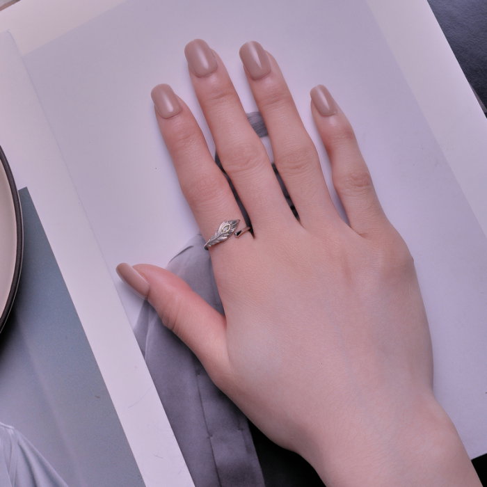 Inel argint reglabil pana de paun [2]