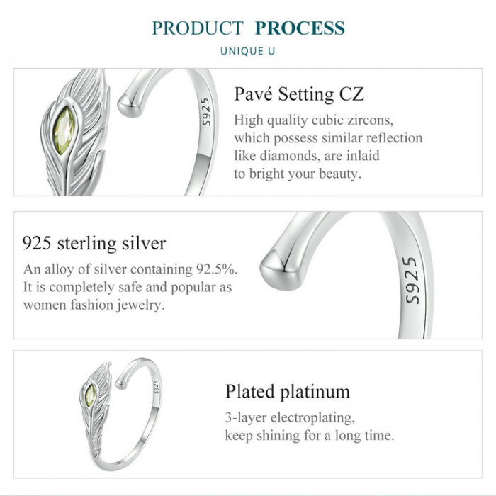 Inel argint reglabil pana de paun [10]