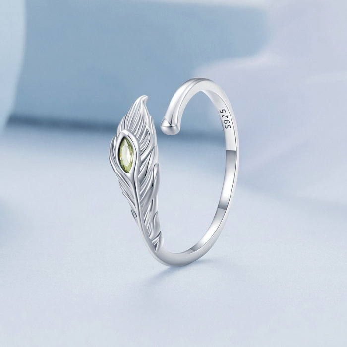 Inel argint reglabil pana de paun [3]