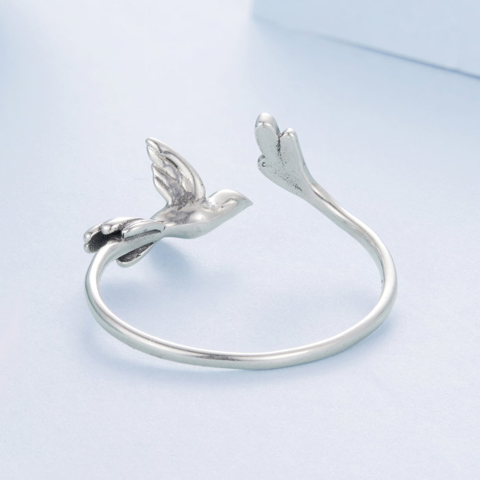 Inel argint reglabil pasare [6]