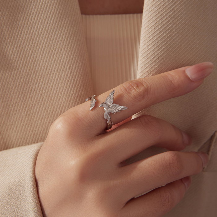 Inel argint reglabil pasarea phoenix [6]