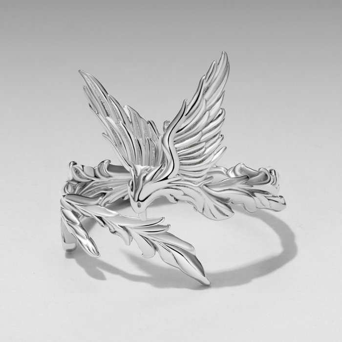 Inel argint reglabil pasarea phoenix [5]