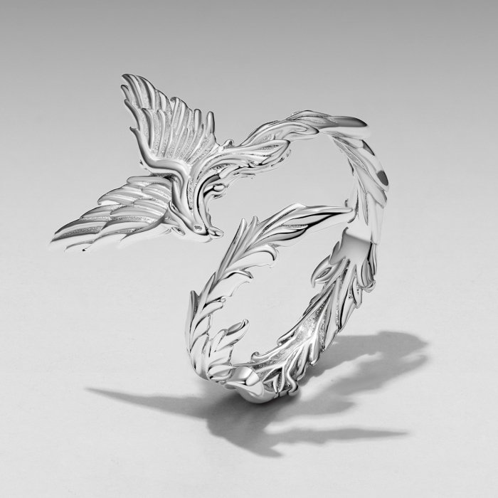 Inel argint reglabil pasarea phoenix [3]