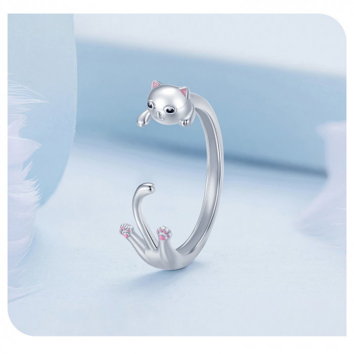 Inel argint reglabil pisicuta [10]