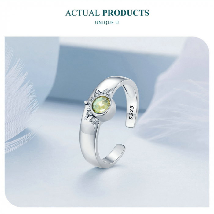 Inel argint reglabil soare [16]