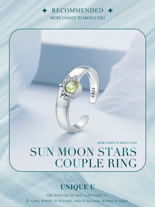 Inel argint reglabil soare [20]